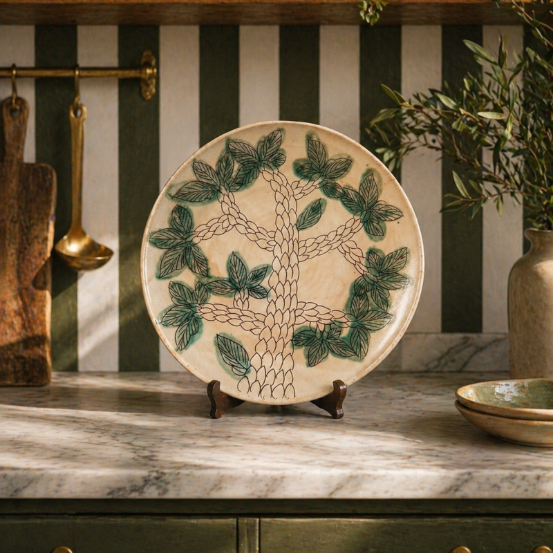 ‘Greenscape’ Hand-Painted Platter